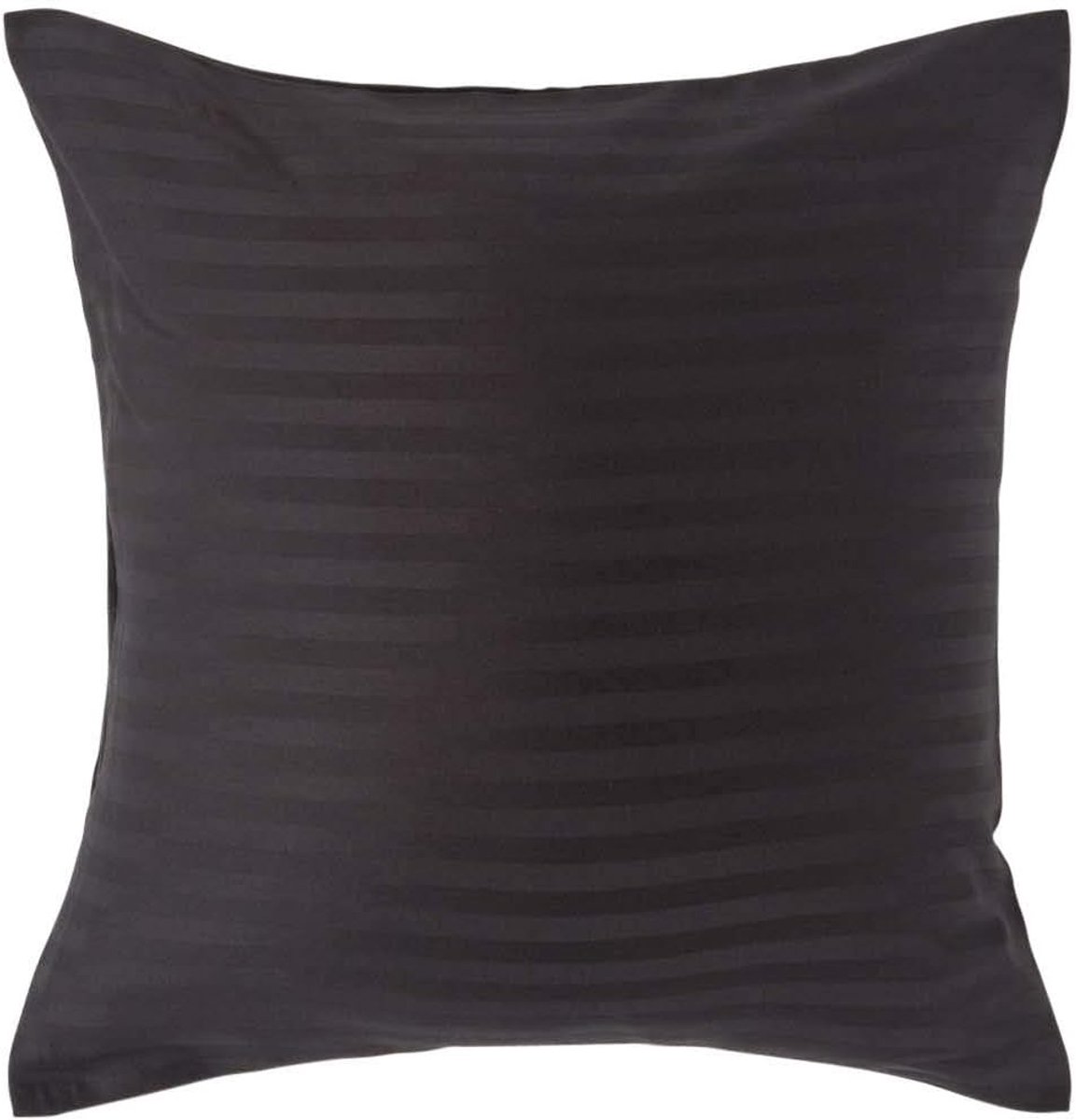 Zwart Puur Egyptisch Katoenen Euro-formaat Kussensloop 40 x 40 cm 330 TC Equivalent aan 500 Draadtelling - Percale Satijnen Gestreepde Kussenhoes met Rits, Verpakking van 4