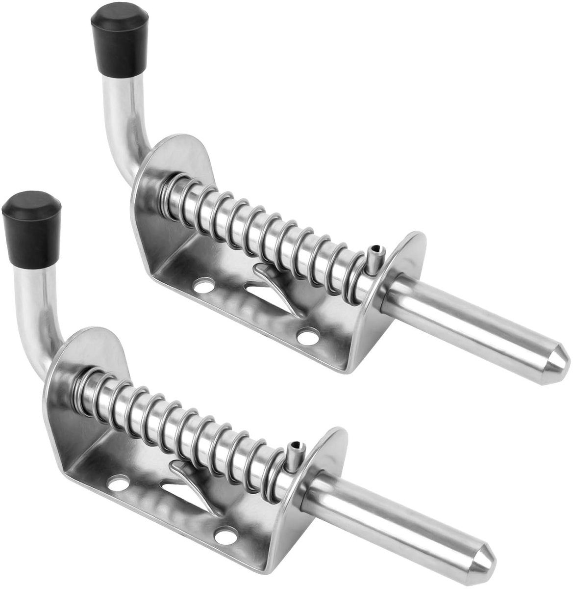 2 STKS Veer Geladen Klink, 304 Rvs Vat Bout Lock Spring Pin Geladen Vergrendeling Deur Gate Latch Slide Tower Bout voor Garage Schuur Kippenhok, 128mm
