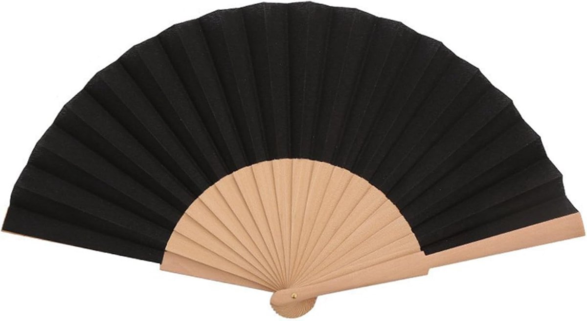 waaiers, handwaaiers, bruiloftswaaiers, Chinese vouwwaaiers, bamboe, handheld vouwwaaiers voor geboorte, feest, bruiloft, wanddecoratie, zwart