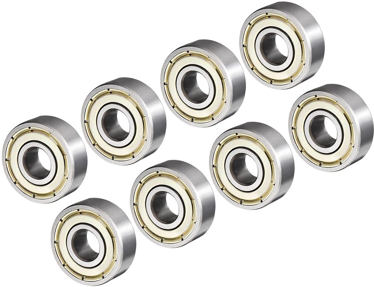 groeven kogellagers 606ZZ model 6 mm x 17 mm x 6 mm koolstofstaal dubbele afscherming lager - (toepassing: voor motor skateboards rolwielen) 8 stuks