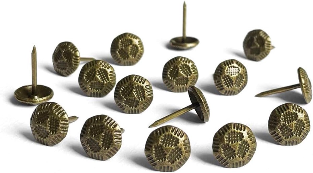 Decorate 200 stuks Bekleding Tacks D11 mm/0,43 inch messing nagels met patroon, decoratieve spijkers voor bank, meubels metalen duimspijkers, thuis doe-het-zelf decoratieve nagelhoofden nagels
