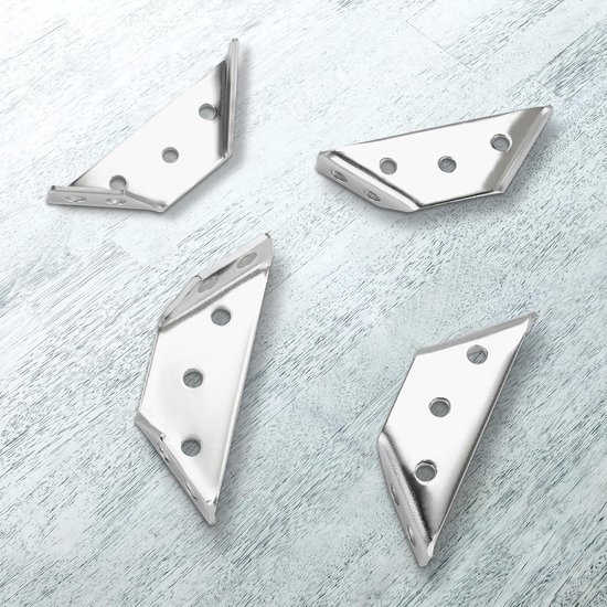 20 stks Universele Roestvrij Stalen Meubels Hoek Connector, Meubelhoek Braces Hoek Corne Beugels, Zilveren Hoek Beugels Voor Houten Meubels Kast Tafel Muur — afbeelding 5