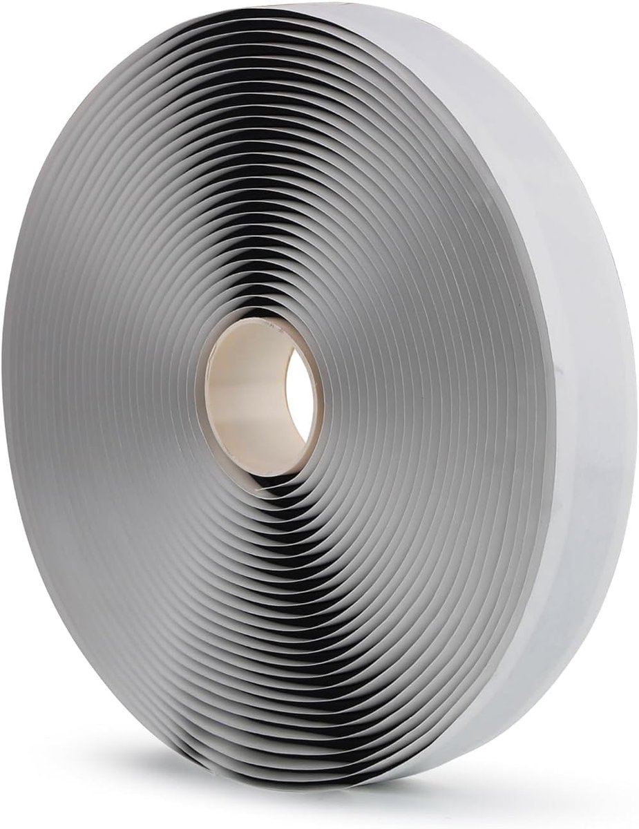 Butyltape, zwart, 19 mm x 10 m, zelfklevend | Afdichtingstape voor reparatie van camper, waterdicht, ramen, glas, boot, EPDM, dakafdichting