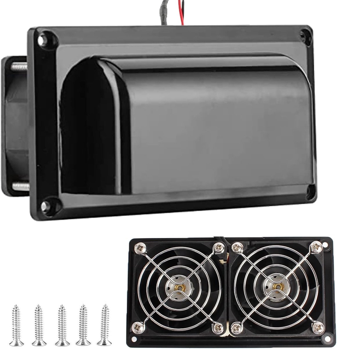 Ventilatie, afvoerventilator, zijventilatie, caravan, camper, aanhanger, 12 V, voor camper, trailer, boot, marine, jacht, zwart