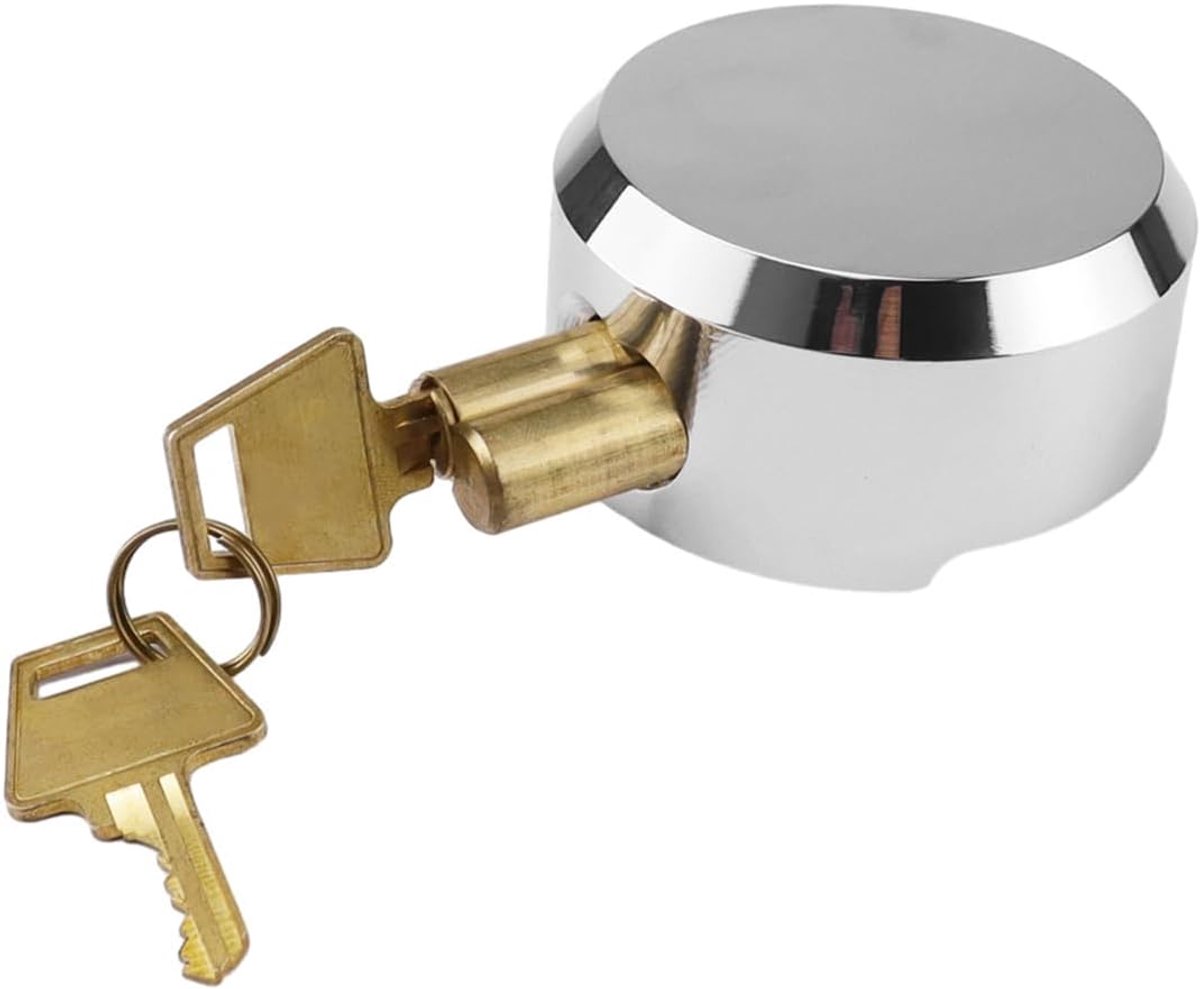 Hangslot zonder beugel, zwaar hangslot voor bestelwagens, verborgen rond hangslot met 2 sleutels, hangslot van gehard staal, veiligheidsslot, verchroomd, duurzaam