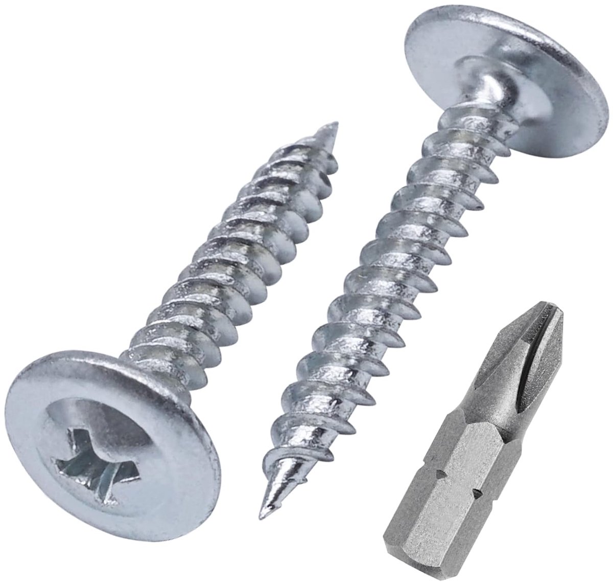 (Pack van 250 stuks) Verzinkt staal 4,2 x 25 mm houtschroeven, metalen schroeven, kruiskop, zelftappend (250, 4,2 x 25 mm)