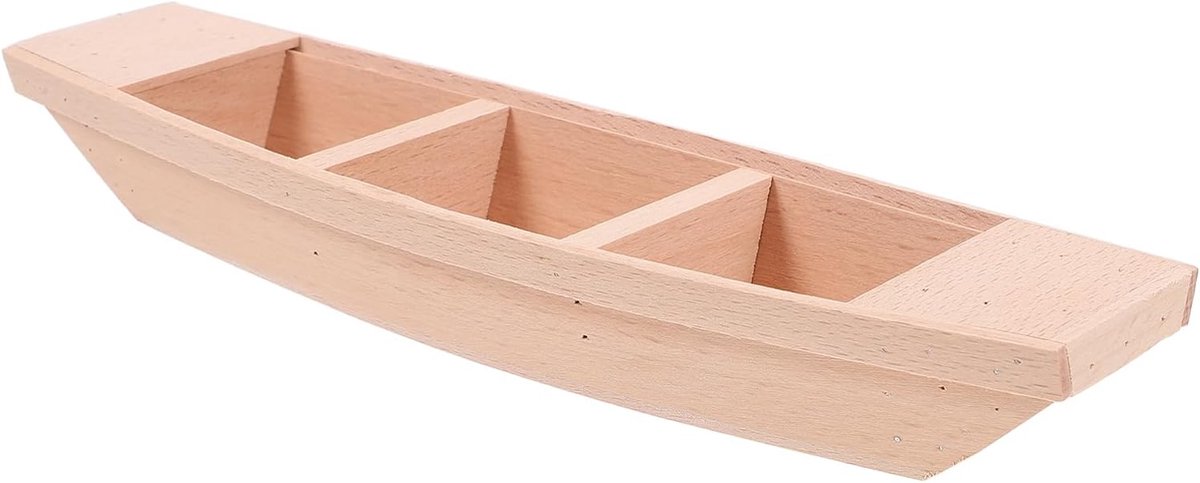 Houten boot speelgoed: houten boot om te beschilderen voor decoratie handgemaakte houten boot voor thuis en op kantoor