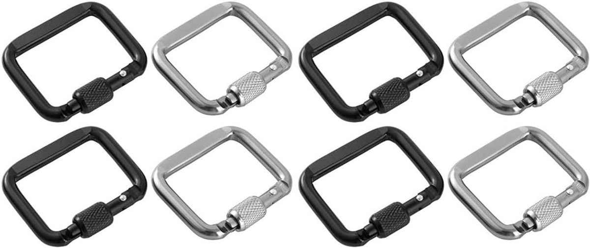 4 stuks vergrendelbare karabijnhaakclipset D-ring van aluminiumlegering Sleutelhangerhaak Buitenaccessoires voor kamperen Hangmatten Hondenriem Vissen en schommelen