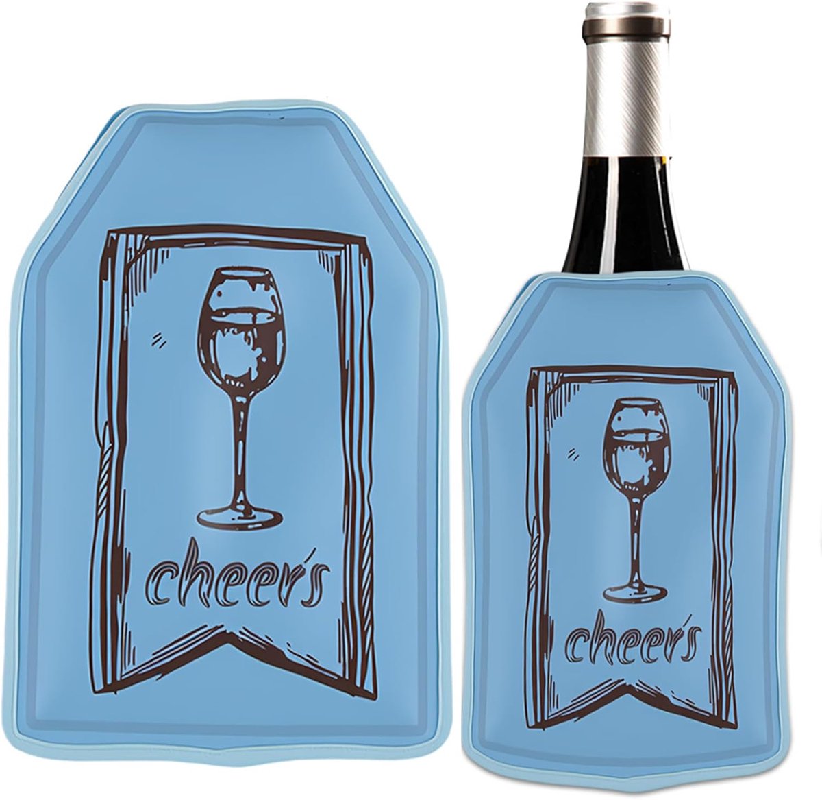 wijnkoeler manchet, koelmanchet wijn, met klittenbandsluiting, langdurig verkoelend effect, voor wijn, champagne, champagne