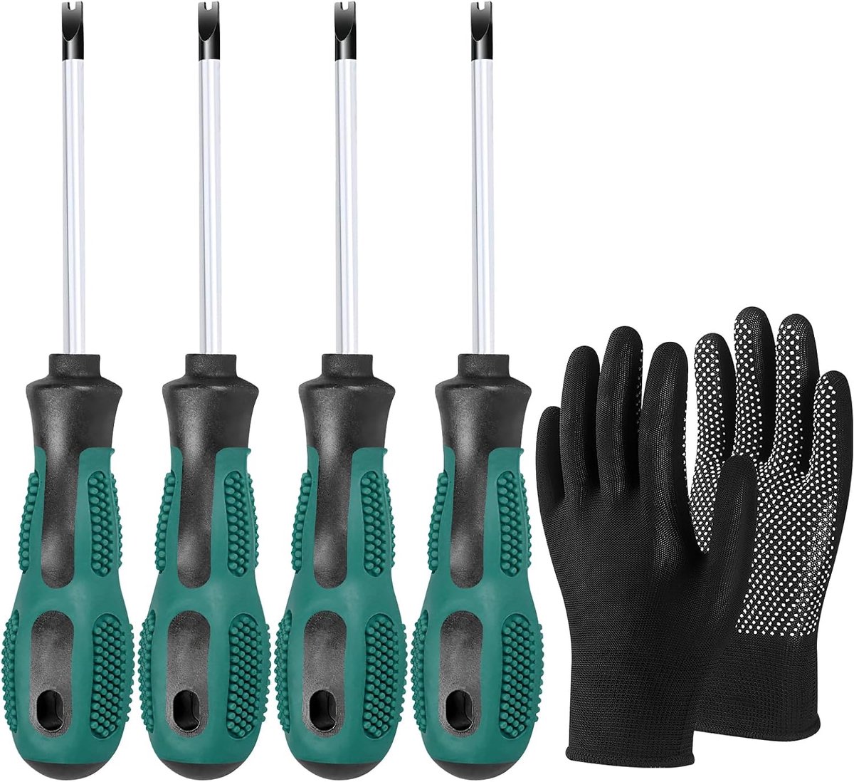 4 stuks M1.7 / M2.0 / M2.3 / M2.6 U-type schroevendraaier en wanten, U-vork, magnetische sleufschroevendraaier, speciale magneetschroevendraaier voor het bevestigen en losmaken van vastzitten