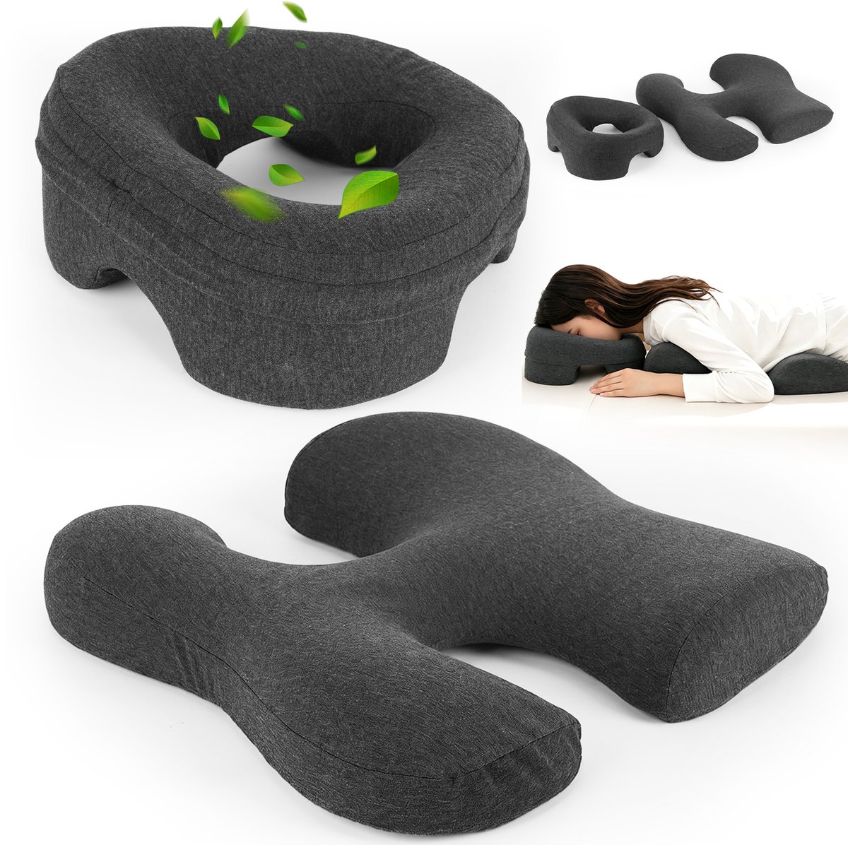 Massage Gezichtskussen - Massage Hoofdsteun voor Bed - Ondersteuningsmat - Schoonheidskussen - Buikligging - Traagschuim - Voor Massage Schoonheid en Revalidatie - Ergonomisch