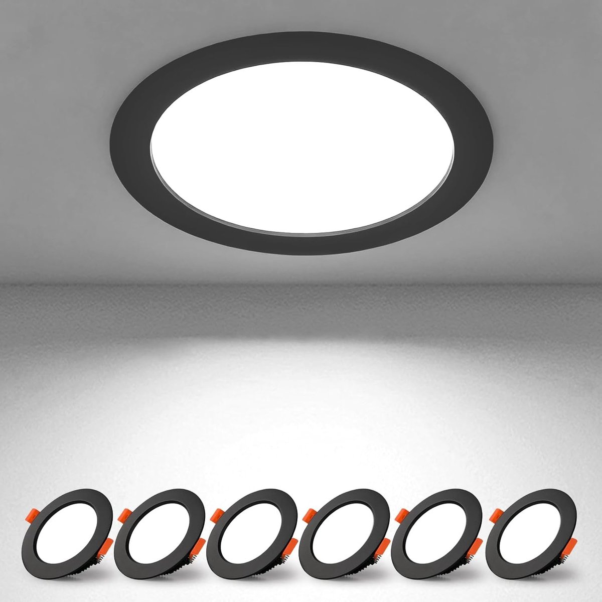 7x LED Inbouwspots 220V 7W IP44 Extra Plat 4000K Neutraal Wit LED Inbouwlamp Rond Plafondspot Gatmaat 65-75mm voor Badkamer Keuken en Woonkamer Moderne Energiezuinige (Model zonder bestuurder)