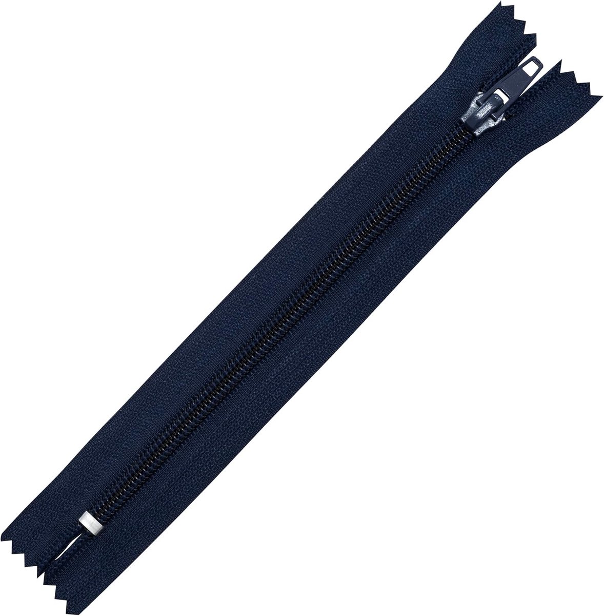 - Set van 15 Niet-gescheiden Spiralen Ritsen N°5 16 cm klassieke met trekker - in metaal nylon polyester - kleur donkerblauw - stiksel reparatie textiel creatie