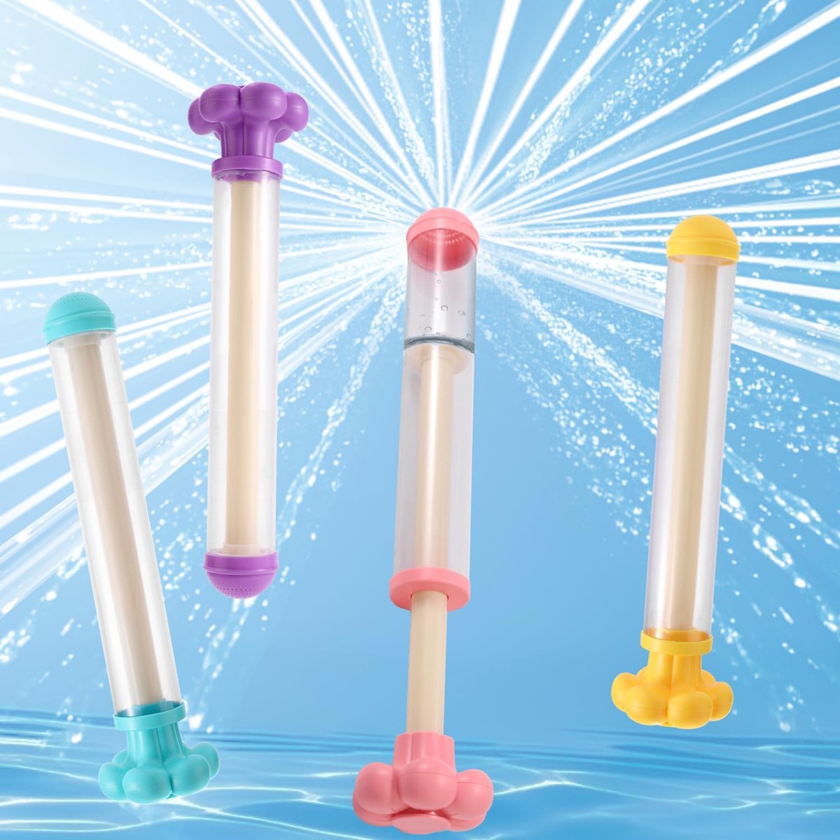 Waterpistolen voor Volwassenen en Kinderen, Vuurwerk Waterspuitspeelgoed voor Zwembadfeestjes Zomerstrand Aanzoeksfeesten Bijeenkomsten en Concerten (4 Kleuren)