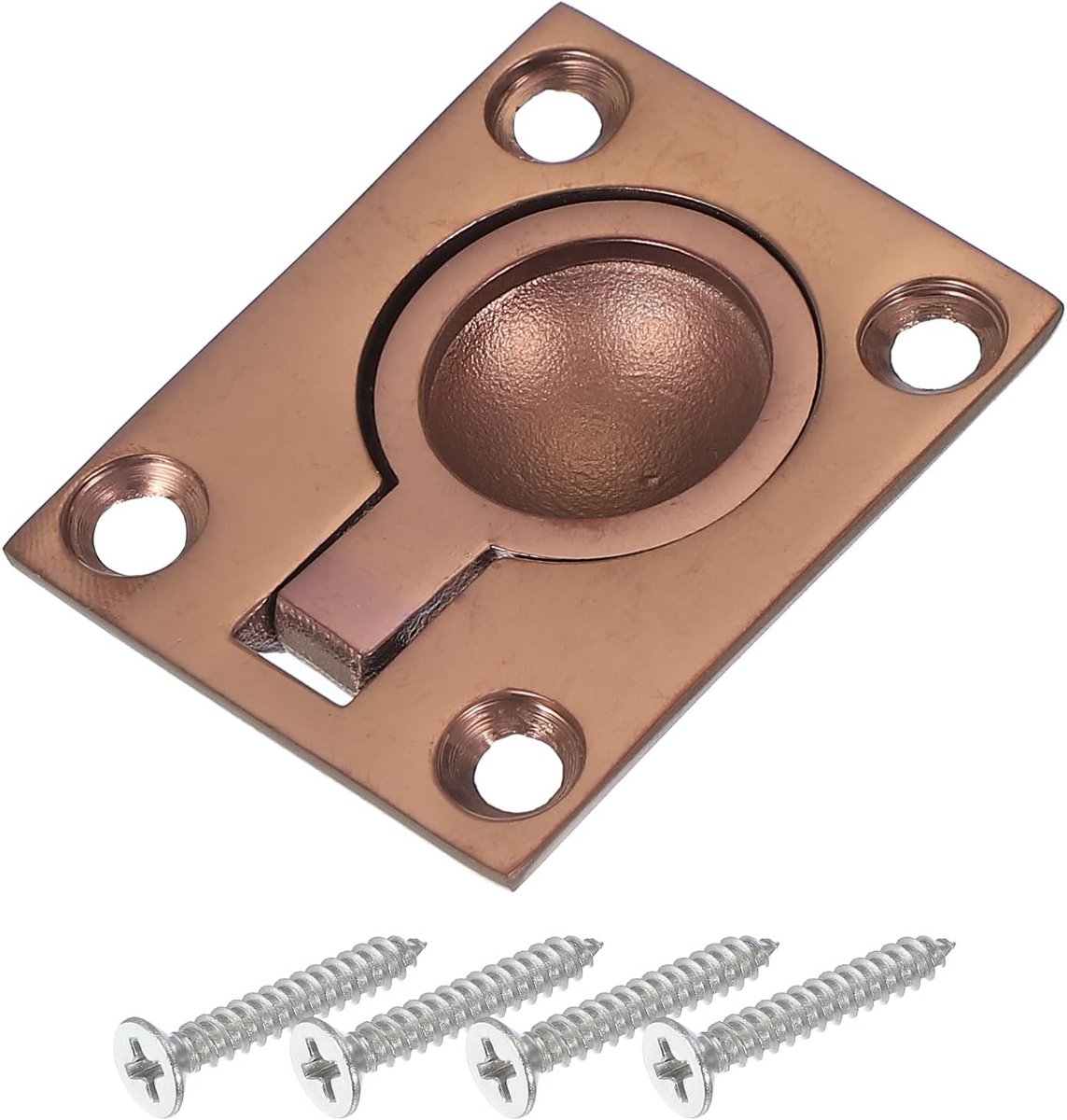 1-7/8"x1-1/2 Flush Pull Ring Handvatten, 316 Roestvrij Staal Vierkante Inbouw Deurtrek Verborgen Boot Luik Klink met Schroef voor Marine Jacht Meubels, Rood Brons