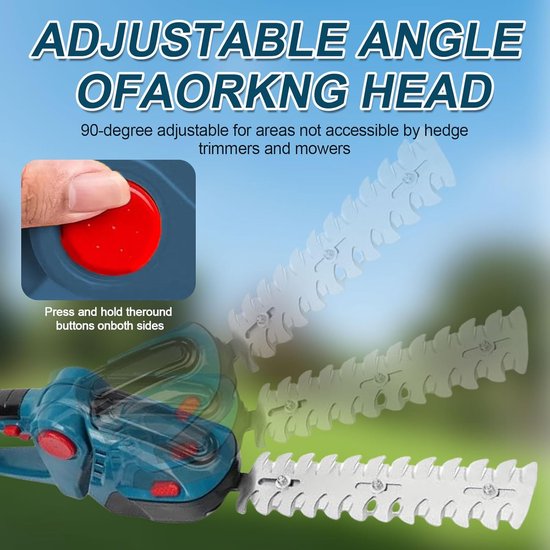 2-in-1 draadloze heggenschaar en grasschaar voor Makita 18V accu, handheld struikmaaier, grasmaaier, heggenschaar met lange korte messen voor tuin, struik, tuin, gazon trimmen — afbeelding 2