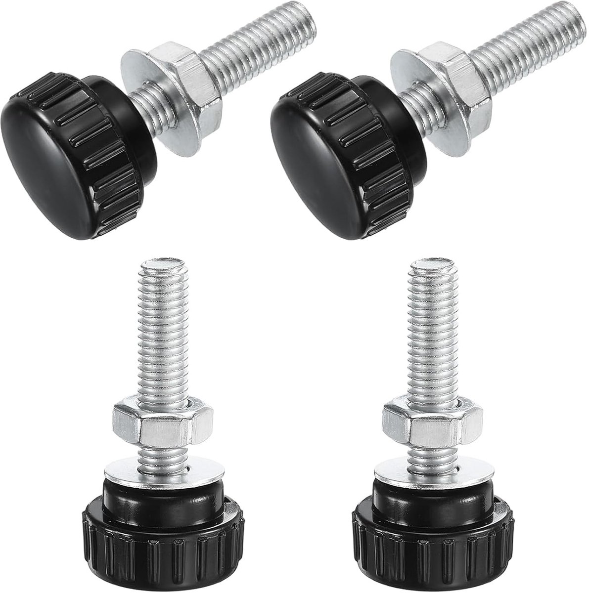 4 stuks ratelsleutel met draad M8 x 35mm ronde kopschroeven met moeren, sluitringen, vleugelschroeven, verzinkt koolstofstaal, klemmmboog 25mm klemmmboogjes voor machine