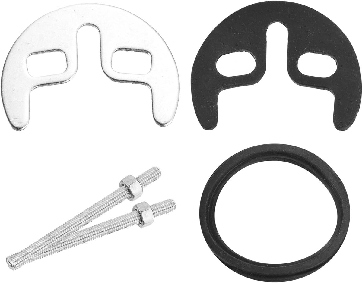1 set kraanbevestigingsbeugel, kraan hoefijzer dubbel gat, kraanaccessoires 79 mm schroefverlenging, zilver