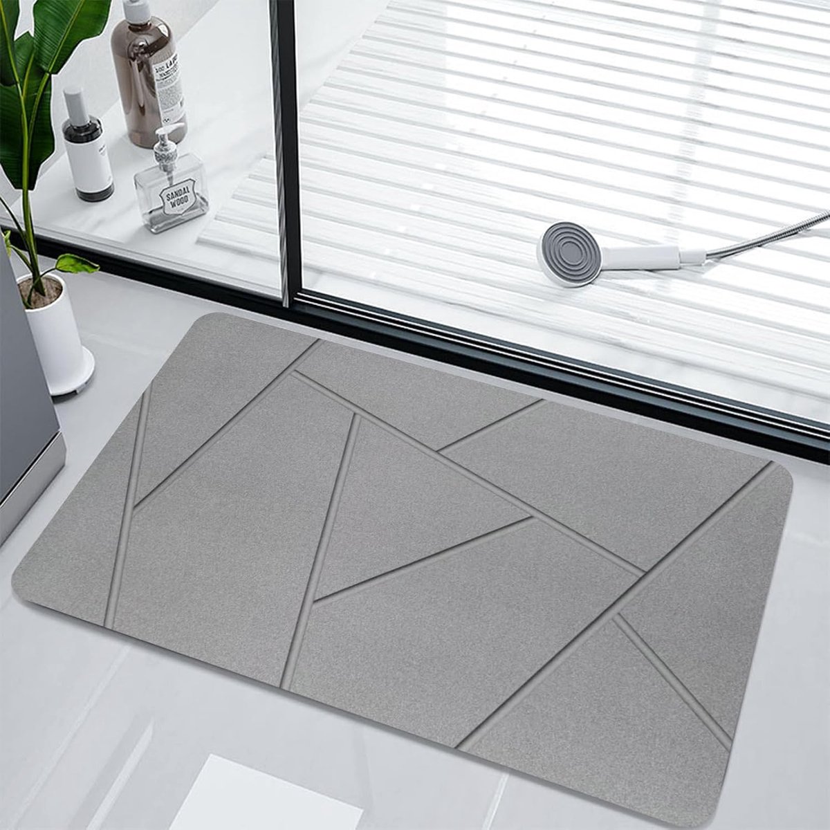 badmat, super absorberend badkamertapijt, sneldrogende badmat, douchemat antislip voor badkamervloer, bad en doucheruimte, 40 x 60 cm