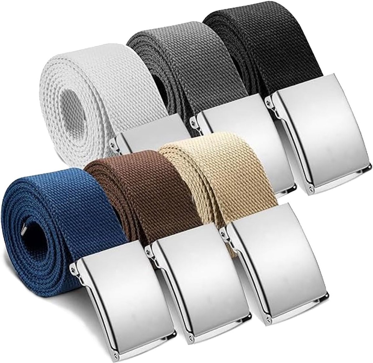 Riemen voor Heren – Nylon Web Riem tot 140 cm – Verstelbare Sport Riem voor Golf, Outdoor, Werk en Dagelijks Gebruik