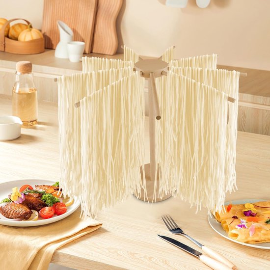 Pastadroger inklapbaar hout - 9 afneembare armen - voor maximaal 4,5 kg - ideaal voor zelfgemaakte pasta - SnelShoppen — afbeelding 4
