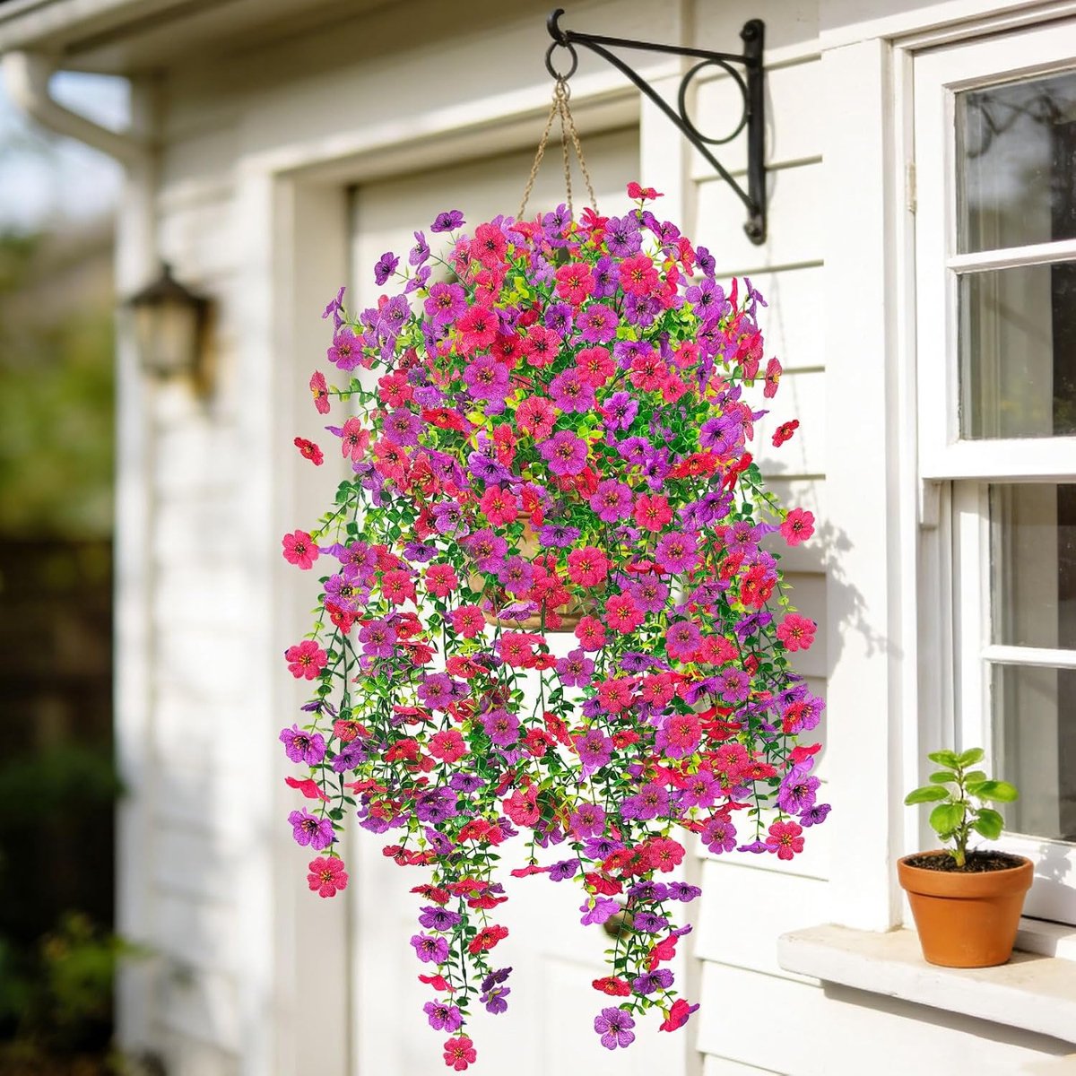 Kunstplanten Hangend - 3 Stuks - Herfstdecoratie - Weerbestendige Silk Bloemen - Perfect voor Balkon - SnelShoppen