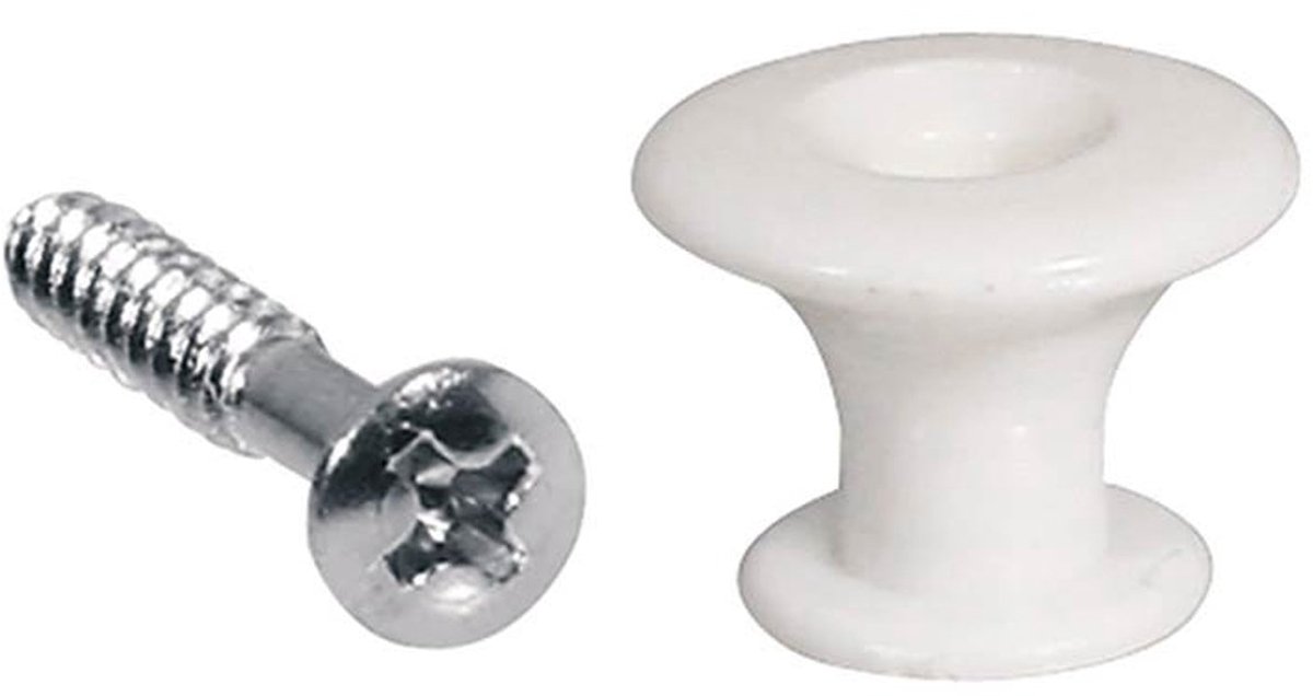 Boston EP-W Eindpin - 12-Pack, Plastic, Wit