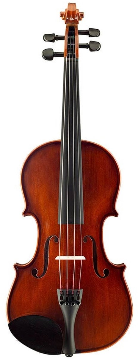 Leonardo LV-2016 viool set 1/16, massief, ebbenhouten fittings, Europees gevlamd esdoorn, incl. koffer en strijkstok