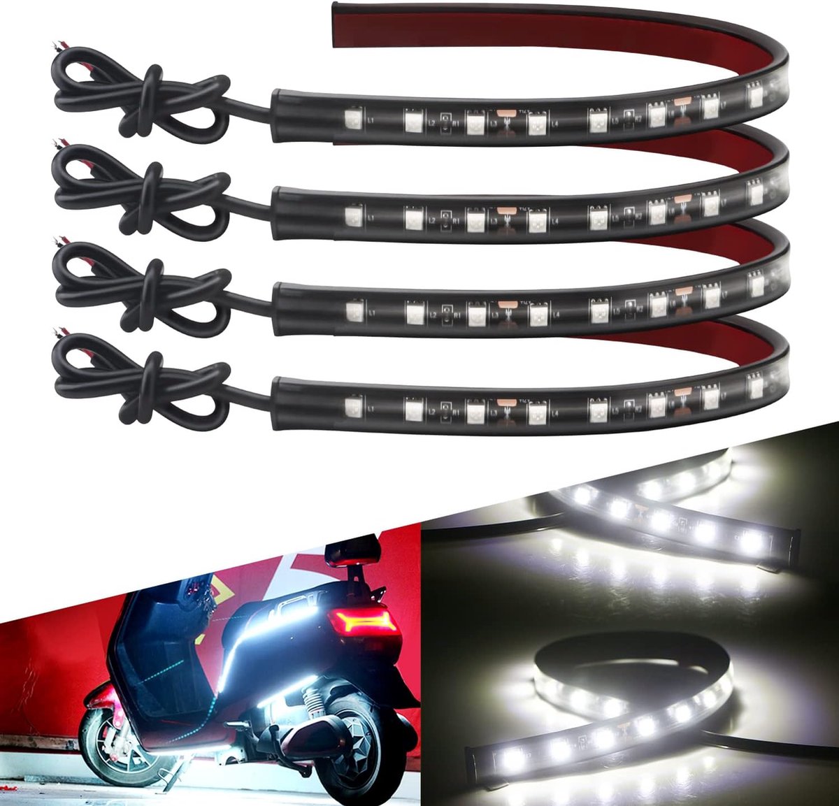 LED strip verlichting auto 32 cm - flexibele waterproof lichtstrips - neon accentverlichting - verbeter interieur - SnelShoppen