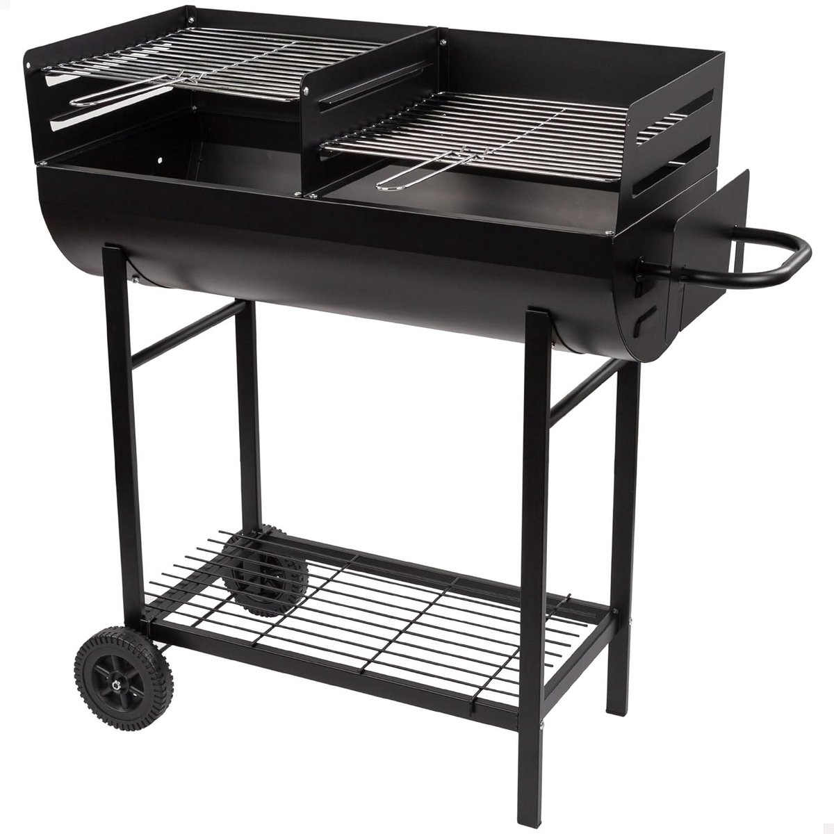 Houtskoolbarbecue 97 x 42 x 96 cm - Hoogte verstelbaar - Dubbel stalen grill - Gemakkelijk te transporteren - SnelShoppen