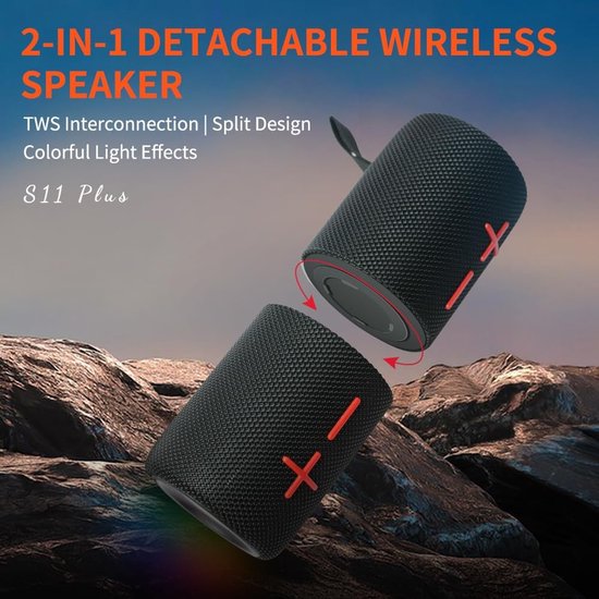 Draadloze Bluetooth Speaker Set 2-in-1 Splitbaar - 40W Dual Speaker - Waterdicht IPX6 - 24 Uur Speeltijd - Diepe Bass Stereo Geluid — afbeelding 2