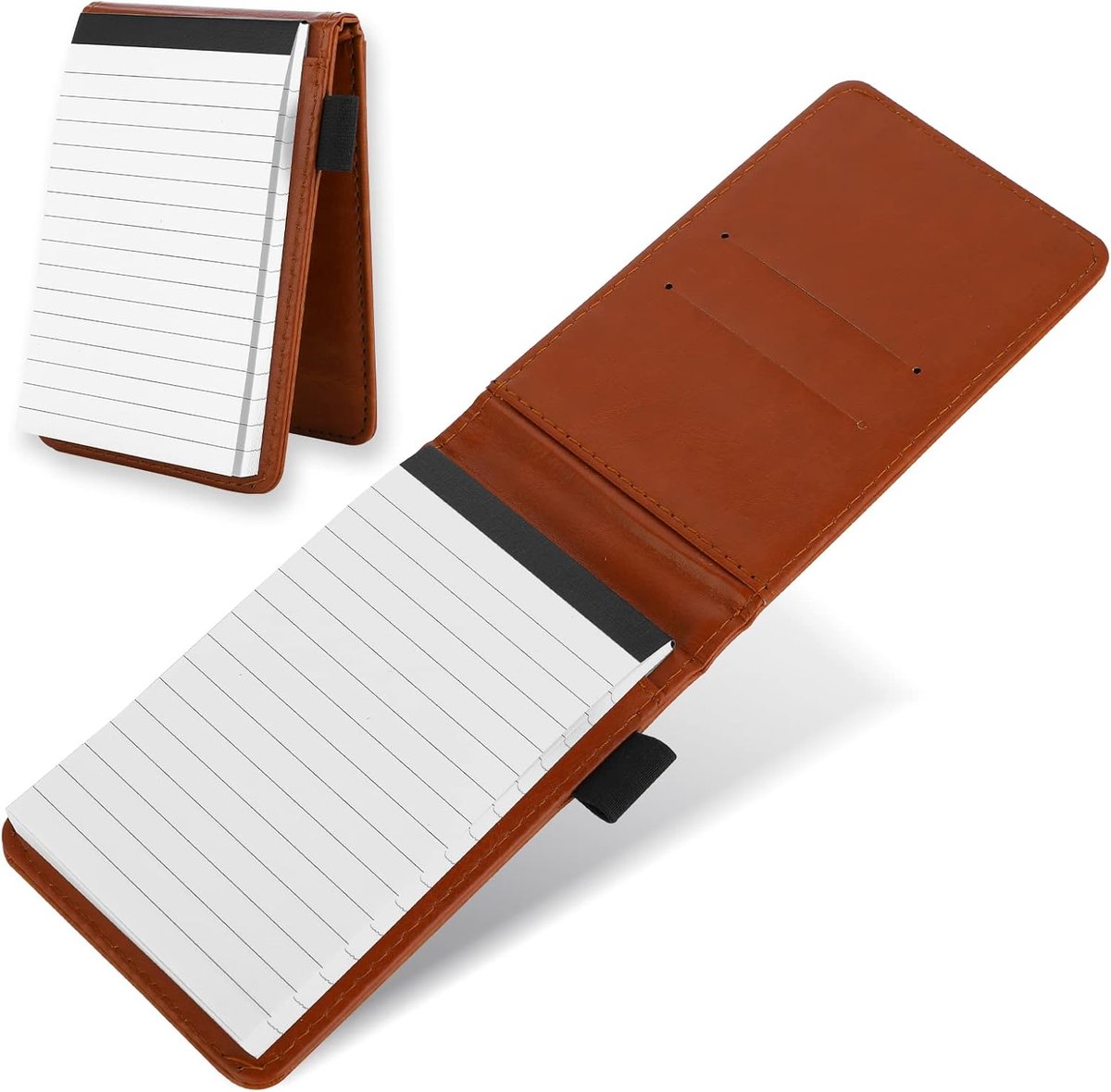 cobee Lederen Pocket Notepad Houder, Mini Memo Boek Draagbaar Notebook Zakelijke Notitieblokken Notebook Houder Multifunctionele Notebook voor Kantoor School (Bruin)