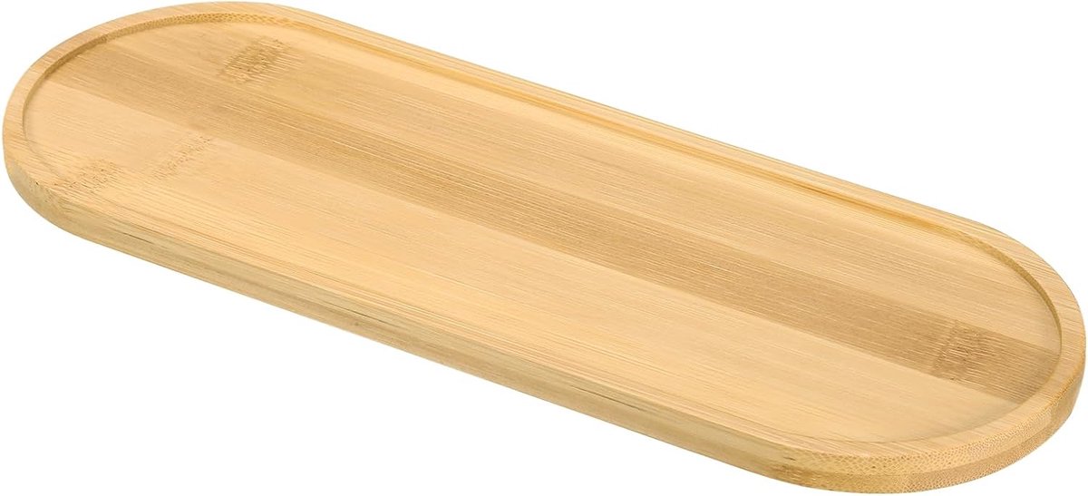 Bamboe houten schotel, 28 x 10 cm rechthoekige houten plantendrainageplaat bonsaiplanten schotel vetplantenpot voor thuis balkon