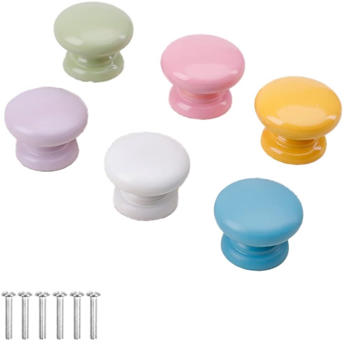 6 Stuks Knoppen Kast Ronde Knoppen Pull Handvat Kabinet Handvatten Houten Knoppen Commode Handvatten voor Kinderlades voor Meubelen voor Kinderslaapkamerkasten Lades
