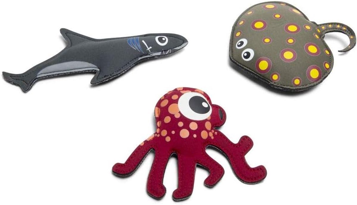 Toys Duikdieren - waterspeelgoed met haaien, roggen en inktvis voor kinderen, zandgevuld neopreen strandspeelgoed, geschikt voor kinderen vanaf 5 jaar