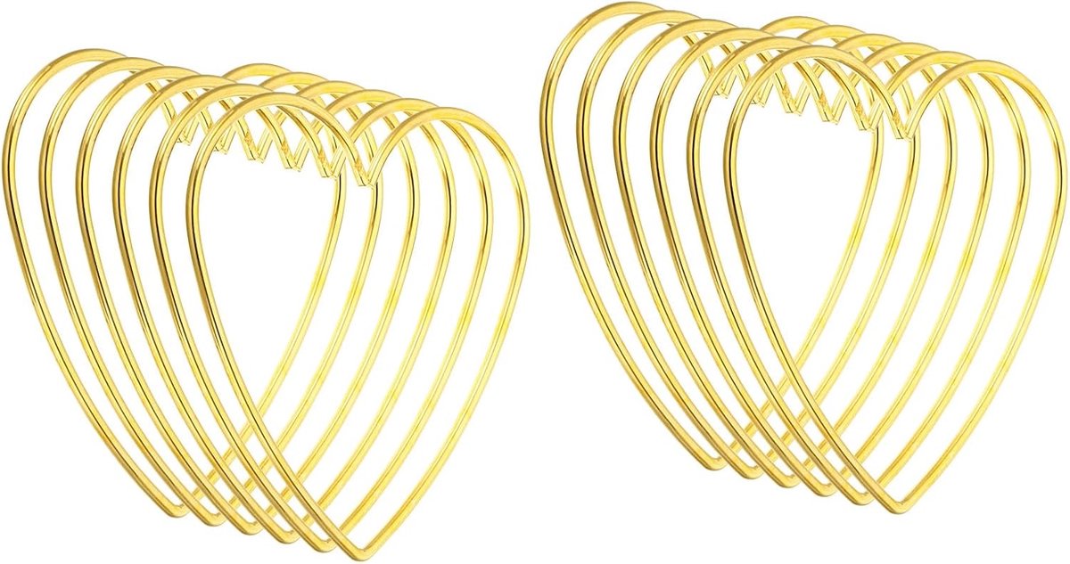 10 cm dromenvanger ringen, 12 stuks metalen hartvormige macramé krans bloemen ring hoepel voor thuis doe-het-zelf handwerk bruiloft muur opknoping decoraties, goud
