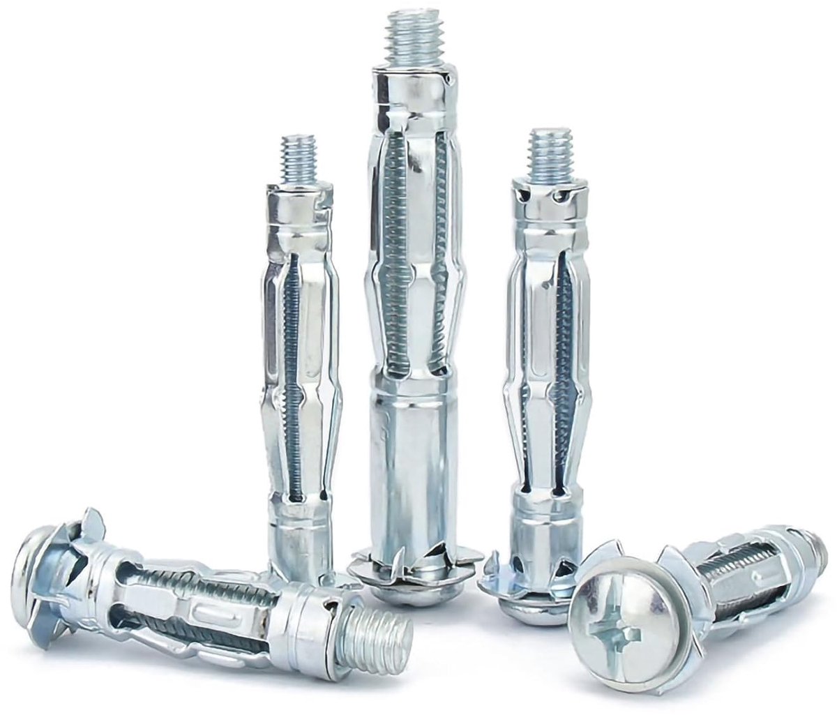 30 stuks holtepluggen holle ruimte metalen pluggen M6 x 65 mm metaal verzinkt pluggen holle wandpluggen spreidpluggen voor bevestigingen in gipsplaten