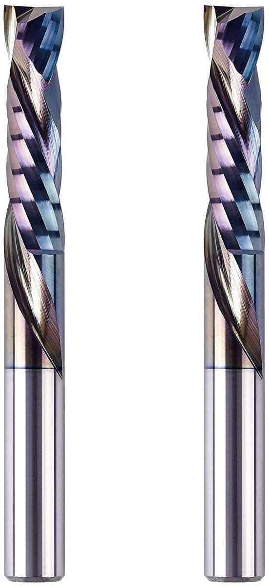 Spiraalvormige frezen voor groeven 8 mm, schachtcompressie 32 mm, snijlengte (met TAC-coating, 2)