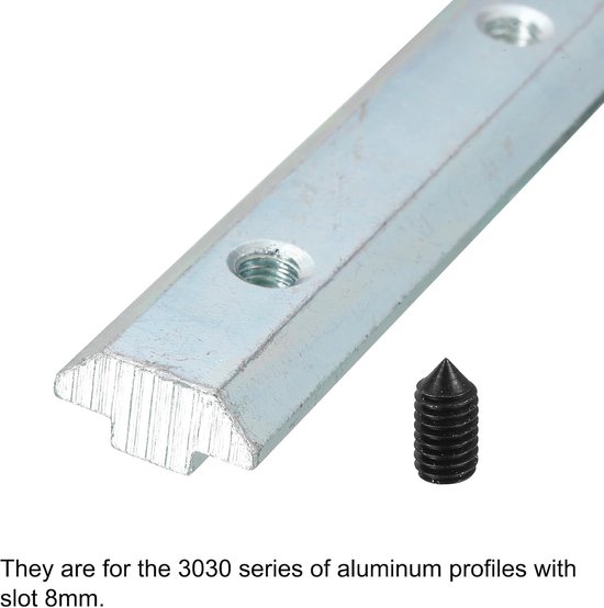 Rechte lijn aansluiting 6 stuks 7,1 inch binnenkoppeling houders met M6 schroeven voor 4040 serie aluminium extrusie T-profiel sleuf 8 mm (zilver) — afbeelding 3