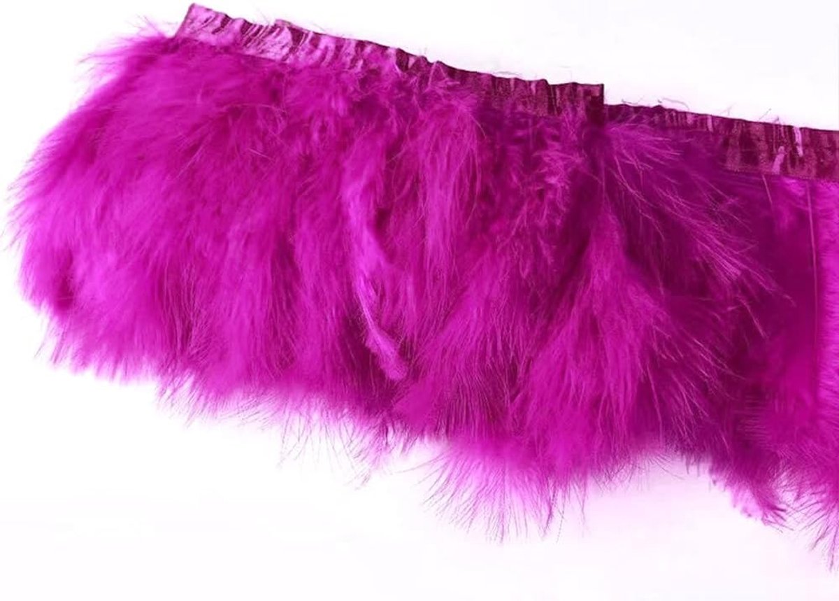 2 Meter 10-15 cm breed pluizige veerbies, veertjes franjes kwast franjesbies franjesband, veer franjes met satijnbies decoratiebies decoratieband naaibenodigdheden voor DIY knutselen kostuums kleding