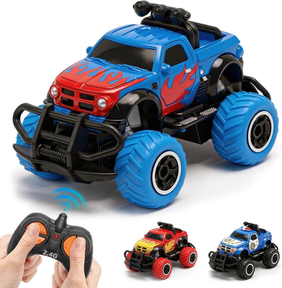 Go Kleine Monster Truck Afstandsbediening Auto voor Kinderen | Mini Fast Off Road Radio Controlled, Mijn eerste RC Auto Speelgoed Peuter, Kerst Verjaardagscadeau Leeftijd 3+ Oude Jongens
