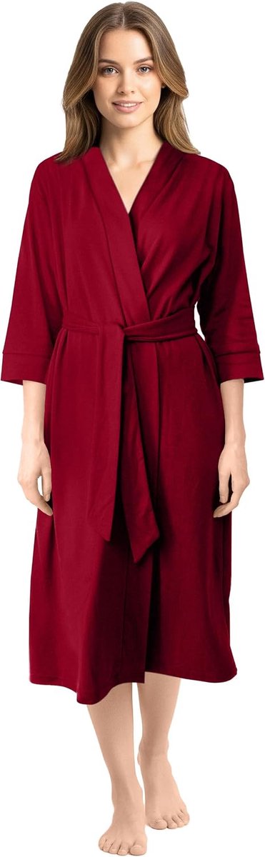 Threads Luxueuze Dames Ochtendjas | Superzachte Katoenen Gebreide Badjas | Lichtgewicht Badjas, Lounge Wear en Nachtkleding voor het hele Seizoen | Perfect Cadeau voor Dierbaren