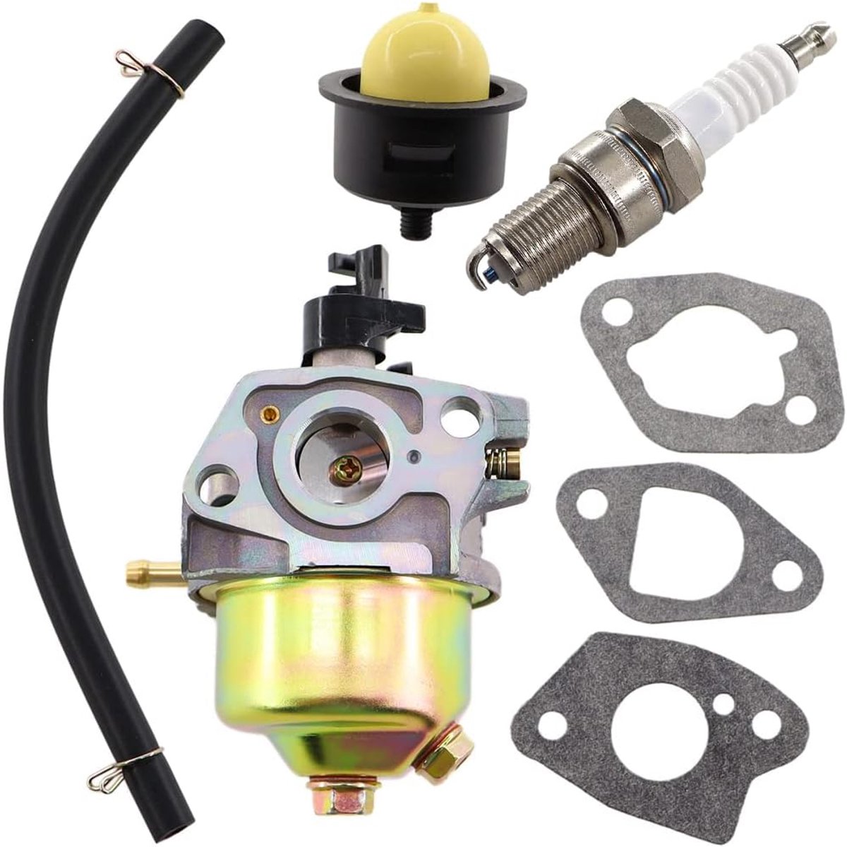 Carburateur met afdichting, benzinesluiting, bougie voor Einhell GC-PM 46/1 S, GC-PM 51/2 S HW, HBM 46 R grasmaaier