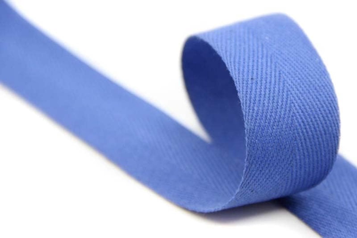 20mm | 5m keperband | naadband | 79% katoen | blauw