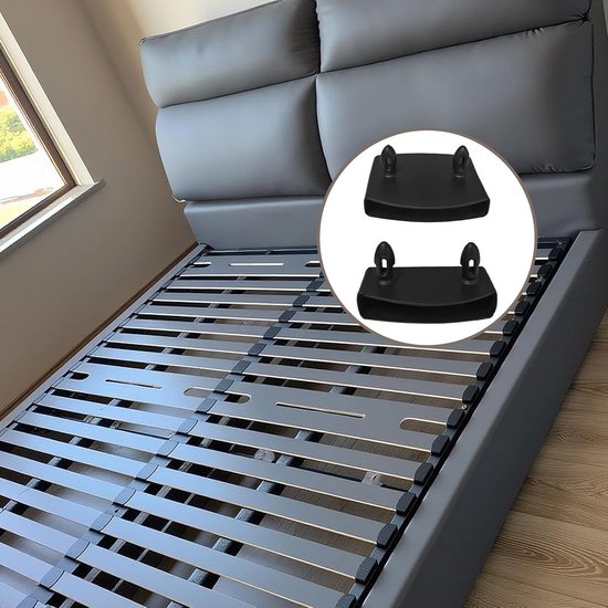 24 Stuks Zijkant Bedplaat Beugel, 12 Stuks Zwart Midden Bedplaat Bedframe, Eenvoudig te Installeren en te Gebruiken, Universeel Vervang de Bedbordbeugel voor Eenpersoons Tweepersoonsbed — afbeelding 4