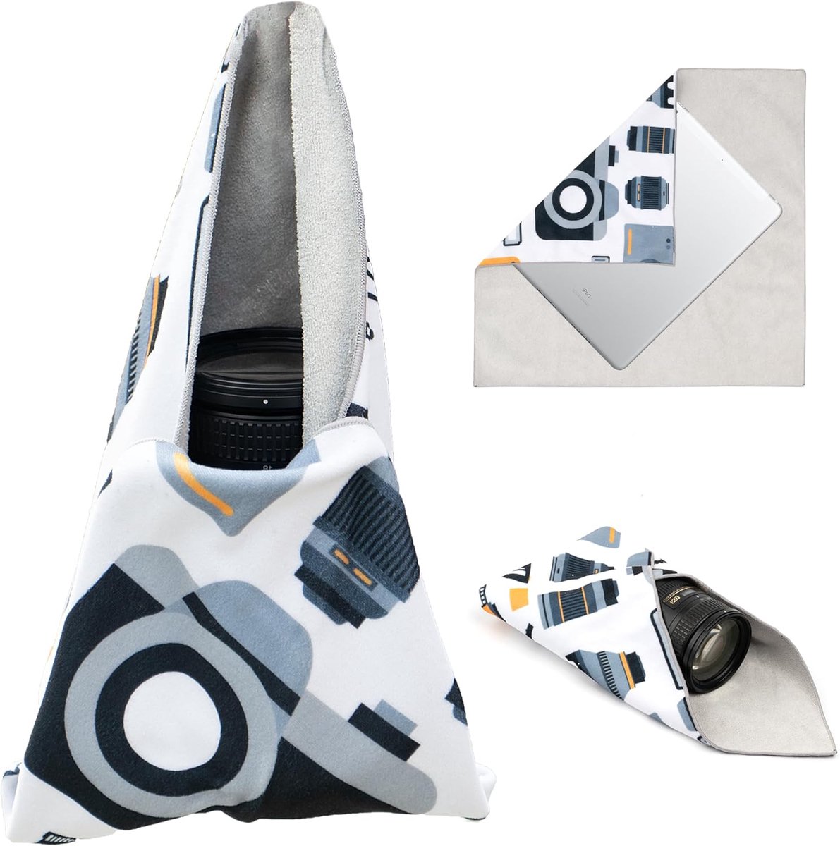 SnelShoppen - Camera Wrap Beschermhoes Lens Tas Magisch Plakdoek 35 x 35 cm 45 x 45 cm 55 x 55 cm Beschermwrap voor DSLR/Fotografie Apparatuur, Witte