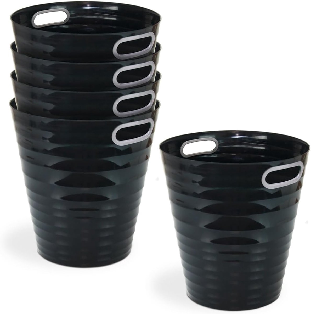 Papieren manden 12,5 l - modern design - zwart - ideaal voor kantoor en slaapkamer - ShopVlot