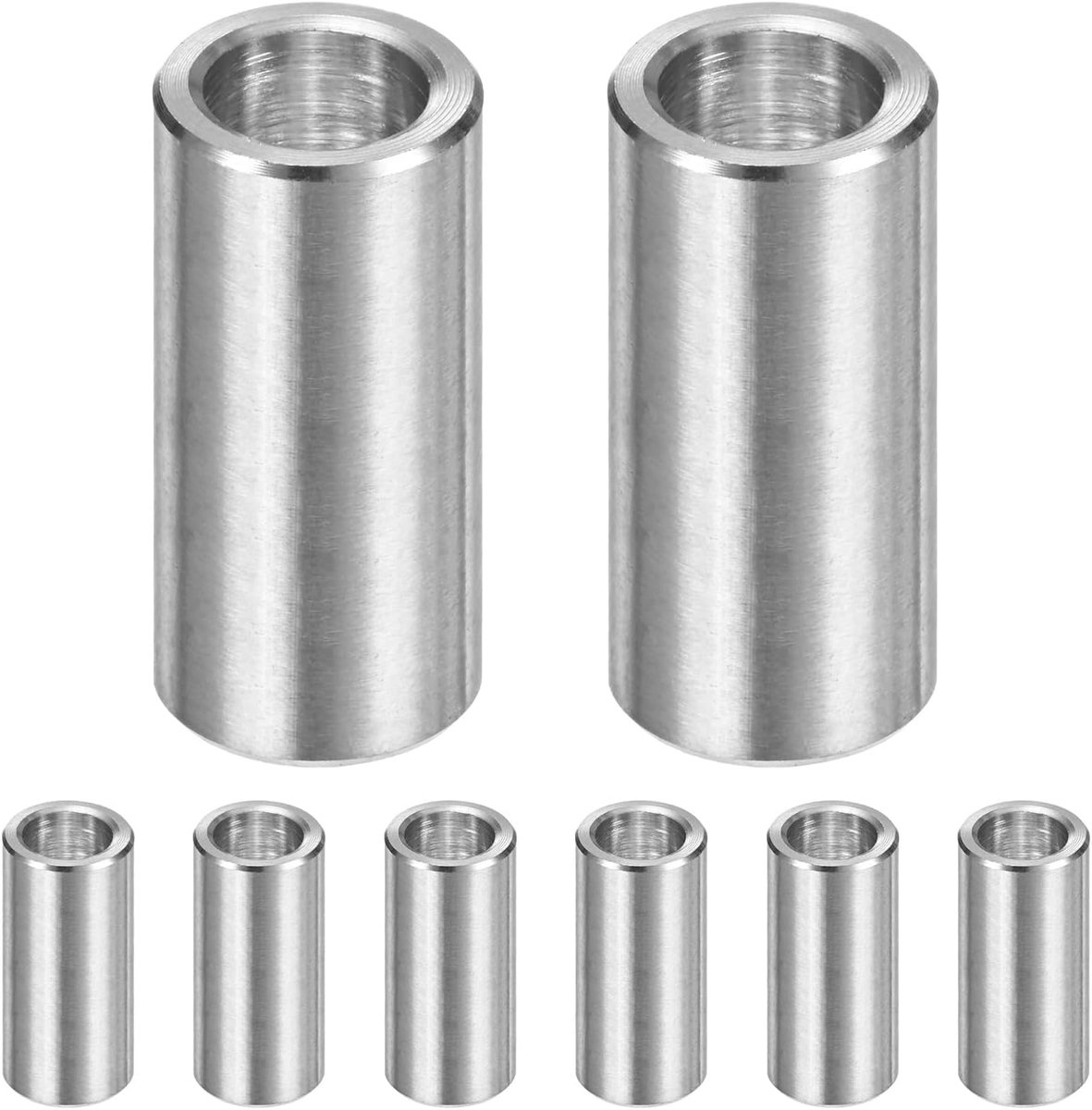 METERXITY 8 STKS M8 304 Rvs Spacers 8mm ID x 12mm OD x 25mm l Metalen Schroef Standoff Bus Plain Finish Ronde Spacer 304 Roestvrij Staal voor Schroeven Bouten Zilver