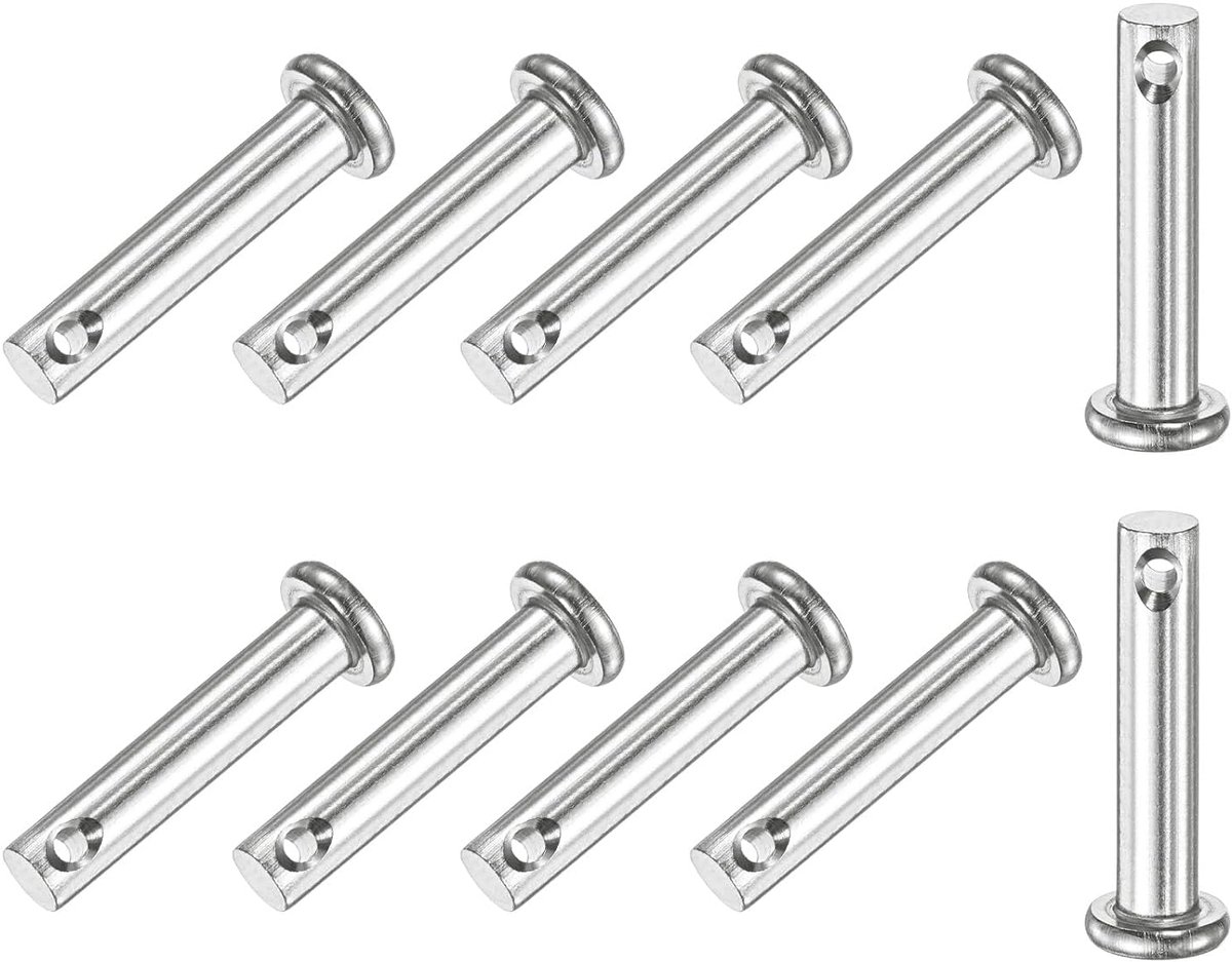 METERXITY 10 stuks vorkpennen met één gat, M5 x 25 mm met platte kop van 304 roestvrij staal / vaste onderdelen / bootaccessoires, scharnierpennen