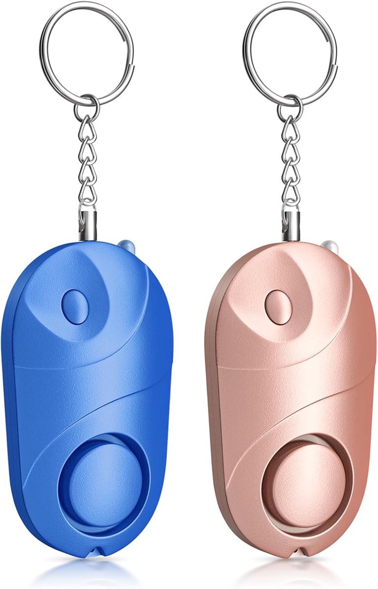 alarm 2 Pack Qoosea Safe Sound Persoonlijke Beveiliging Alarm Sleutelhanger Sirene 140 dB met LED-licht, Emergency Zelfverdediging Veiligheidsalarm voor Kinderen/Vrouwen/Ouderen/Student